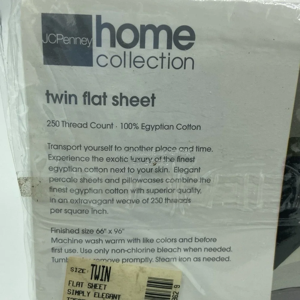 JCPenney The‎ Home Collection 100% Egyptian Cotton Twin Flat Sheet NEW Vintage
